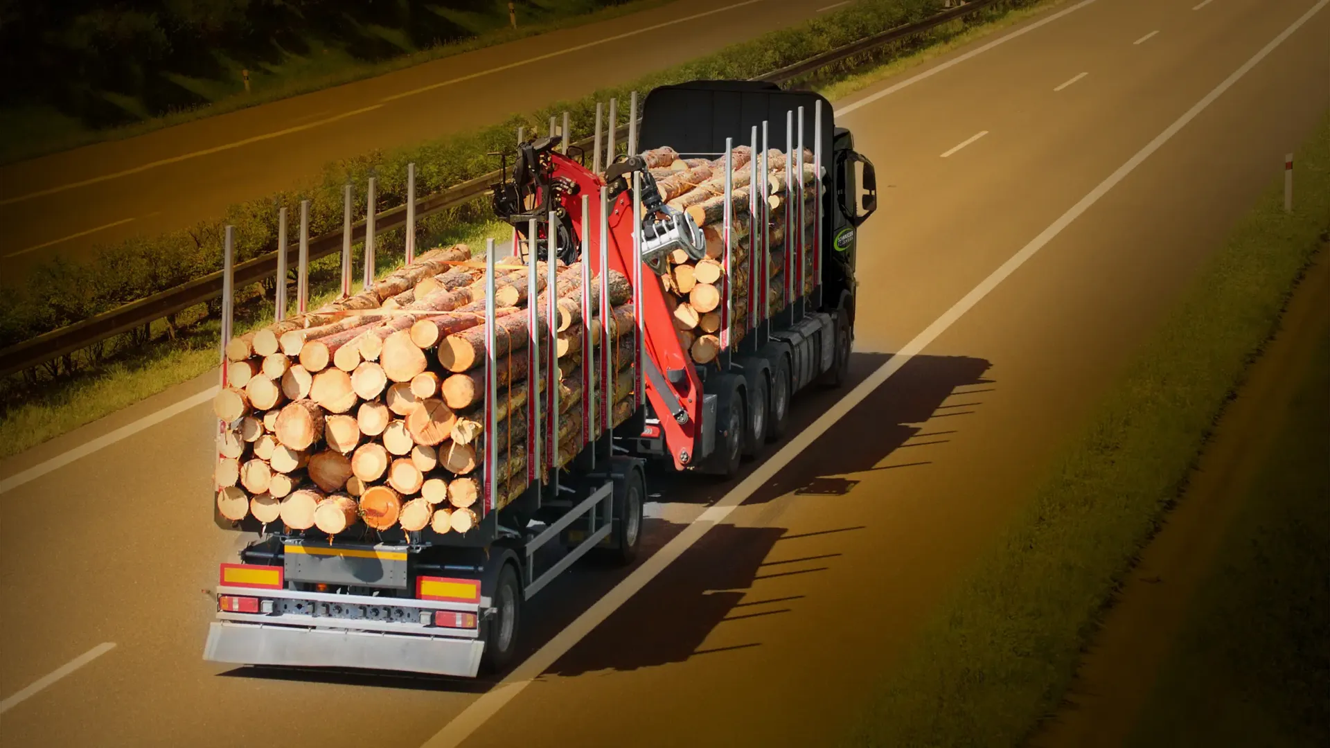Holztransporte, Stammholz Brennholz Lieferung - Schwarzer Holzlogistik